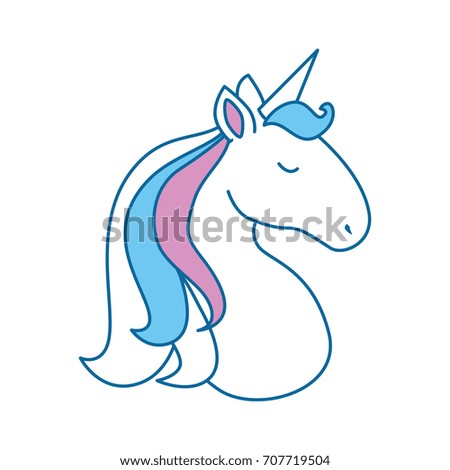 Cute unicorn character icon