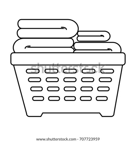 plastic basket with clothes