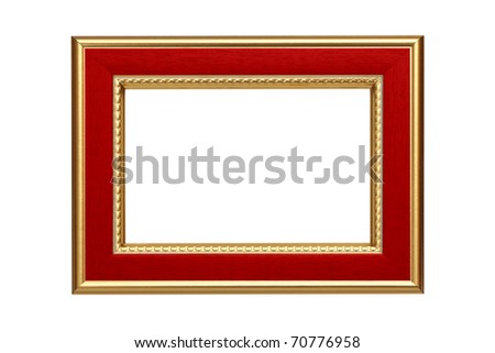 Gold-red frame isolated on white background