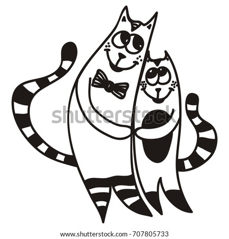 Cats. Vector illustration.