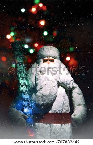 Vintage Santa Claus on Christmas background