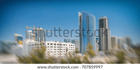 View of Downtown buildings on a beautiful sunny day, San Diego.