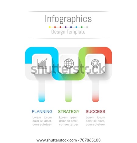 Infographic design elements for your business data with 3 options, parts, steps, timelines or processes. Connection line concept. Connection line concept, Vector Illustration.