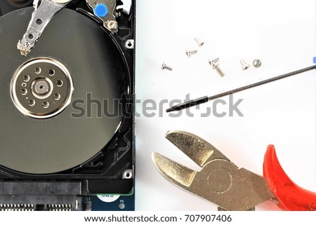 An image of a hard drive recovery