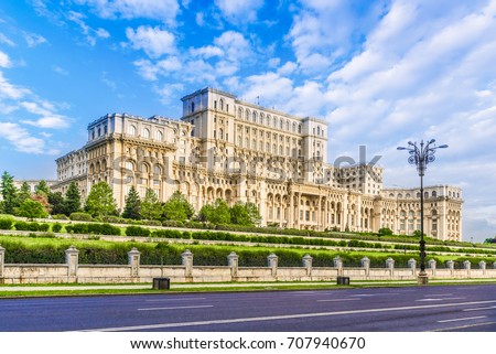 The Palace of the Parliament, Bucharest, Romania. Royalty-Free Stock Photo #707940670