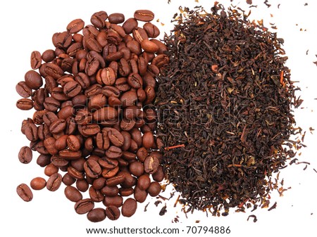 Background from black tea and coffee Royalty-Free Stock Photo #70794886
