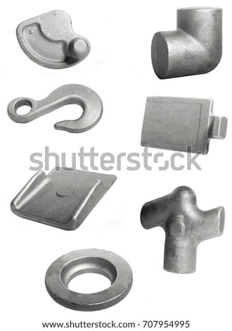 Metal parts isolated on white background