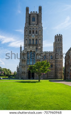 View of a Cathedral in Ely, Cambridgeshire, UK