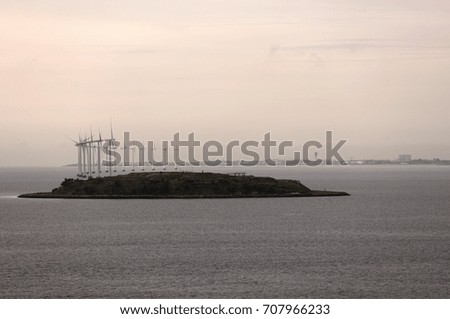 wind farm on the sea on the danish coast