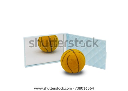 Ball with mirror on white background
