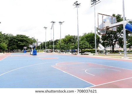 Empty outdoor basketball court.Sport complex. 