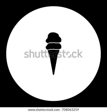 summer ice cream two portions simple black icon eps10