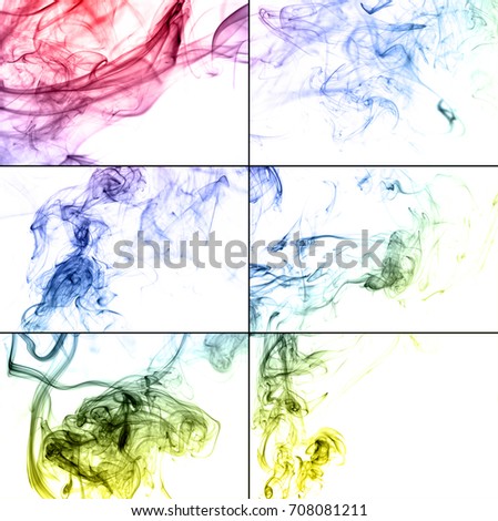 Abstract smoke on white background - Collage