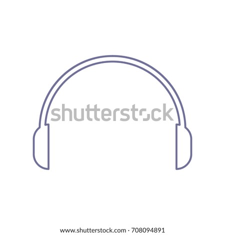 Headset icon. Vector. Violet linear icon on white background. Isolated.