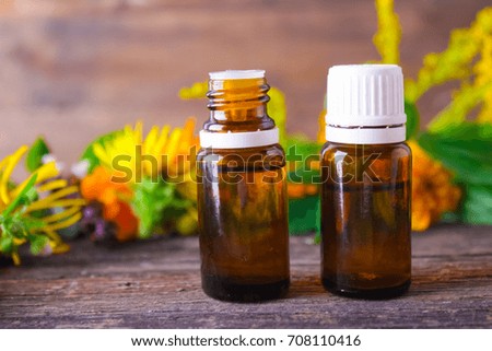 medicinal herbs in a bottle