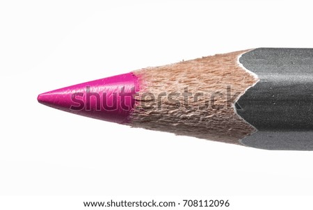 Close-up isolated image of a pink pencil. 