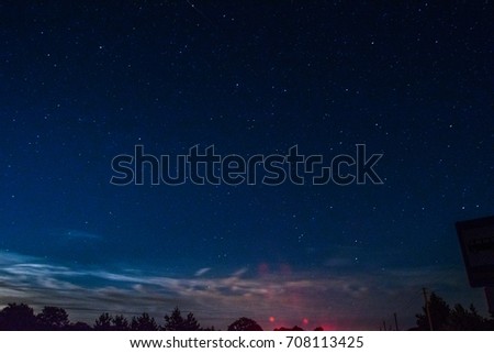 Night sky landscape. Night and stars. Long exposure photography