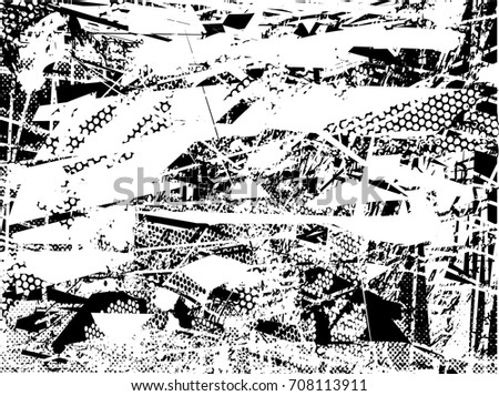 Background black and white  abstract  texture vector illustration with  dark spots,  scratches, dots and lines Print Distress Background