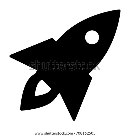 Rocket icon. Business startup silhouette symbol. Pictogram