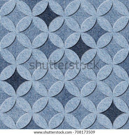 Interior Design wallpaper - paneling pattern - oriental decor - seamless background - blue jeans texture