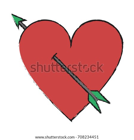 Isolated Heart and arrow design