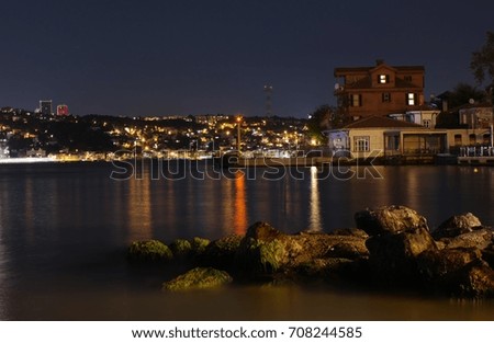 istanbul bosphorus cityscape at night