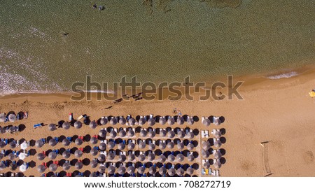 Aerial view of beach in the morning