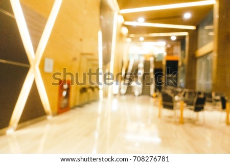 Abstract blur and defocused hotel and lobby lounge interior for background