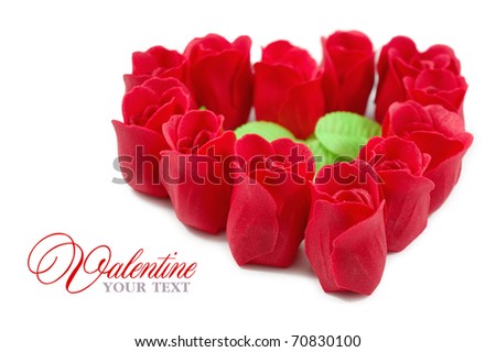 Heart from red roses