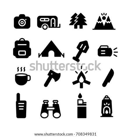 adventure - glyph - vector logo/icon illustration bundle