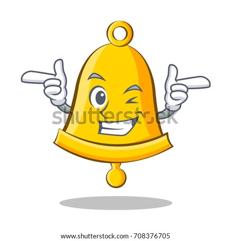 Wink school bell character cartoon
