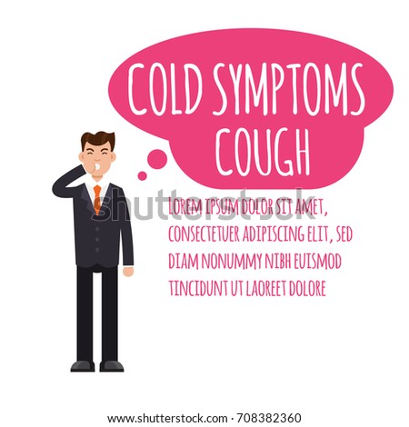 Cold, grippe, flu or seasonal influenza common symptom infographic. Vector illustration.