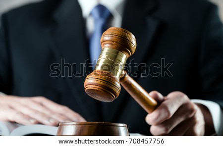 Justice and Law concept. Male lawyer in the office