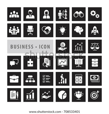 Business icons set, vector