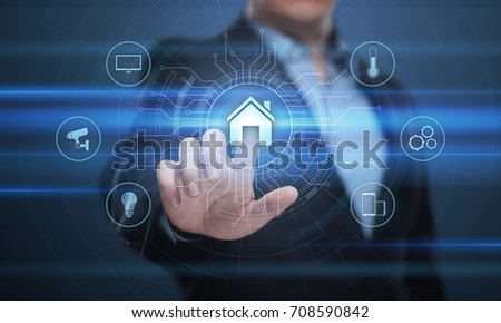 Smart home Automation Control System. Innovation technology internet Network Concept. Royalty-Free Stock Photo #708590842