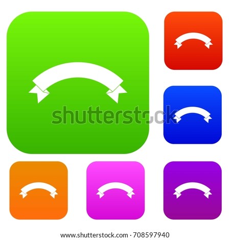 Banner ribbon set icon in different colors isolated vector illustration. Premium collection