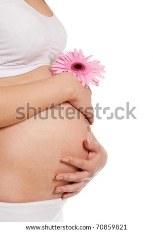 pregnant woman with flower