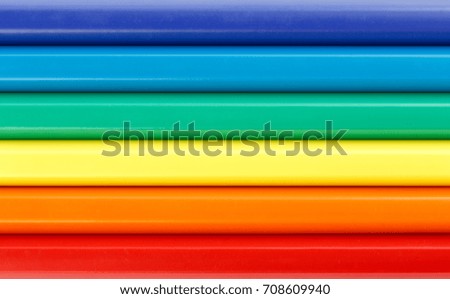Color pencils isolated on white background. Many different colored pencils. Colored drawing pencils in a variety of colors