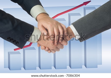 handshake with a graph in the background