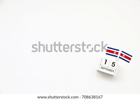 SEPTEMBER 15 Wooden calendar Concept independence day of Costa Rica and Costa Rica national day.with space for your text