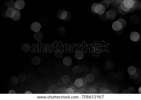 Silver lights bokeh defocus abstract background. Silver Festive Christmas. Glitter twinkled bright background. Royalty-Free Stock Photo #708651967