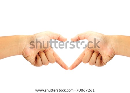 shape of love sign made by hands