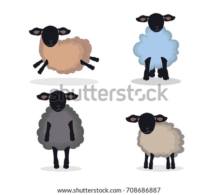 Sheep set vector illustration