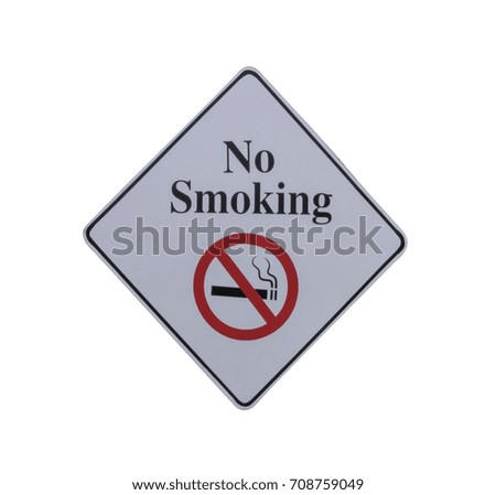 Sign warning "No smoking". Isolated on the white background and include clipping path.