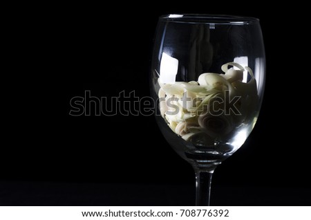 lemongrass in wine glass still life