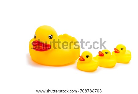 rubber ducks isolated on white background