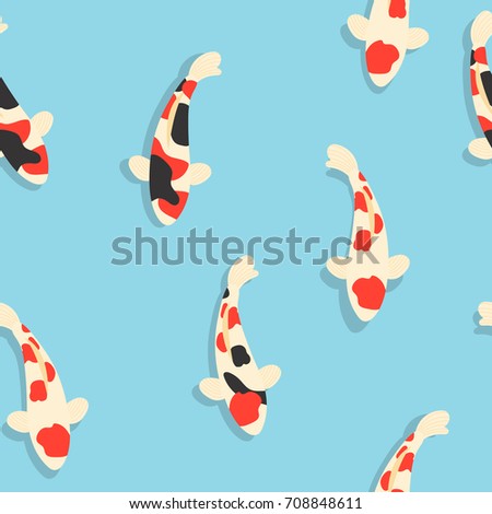 Japanese carp fish seamless pattern