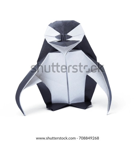Penguin origami paper