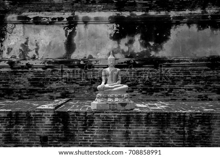 Ancient Buddha statue at Wat Yai Chaimongkol, Thailand.