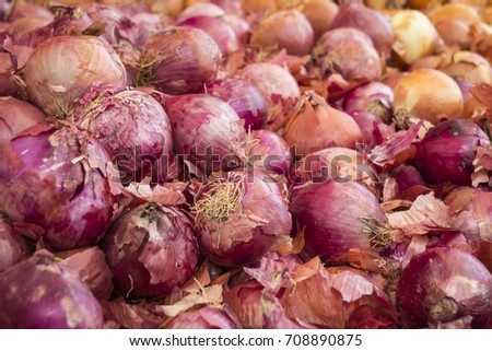 Close of red Spanish Onions